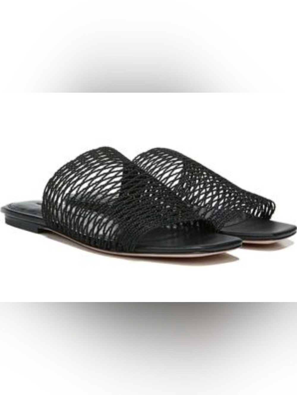 Veronica Beard Black Martina Woven Slide Sandals Size 6